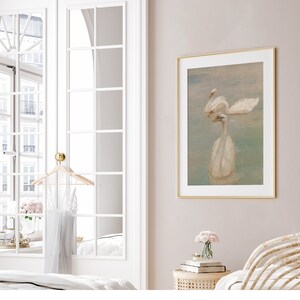 Printable swan art for Bedroom decor
