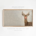 Deer Winter Christmas Samsung Frame Tv Art, Vintage Holiday Frame Tv Décor, Antique Deer Painting, Christmas Art for Tv, Digital Download