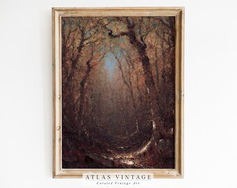 Antique Muted Fall Print | Vintage Moody Autumn Painting | Dark Cottagecore Wall Decor | Dark Academia Landscape Wall Art | Digital Download