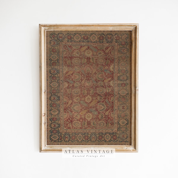 Antique Textile Wall Art | RUG Pattern Wall Art | Vintage Tapestry Print | Modern Farmhouse Wall Décor | Vintage Rug Digital PRINTABLE