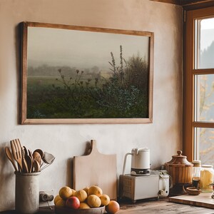 "Printable Wall Art - Vintage Misty Morning Scene"