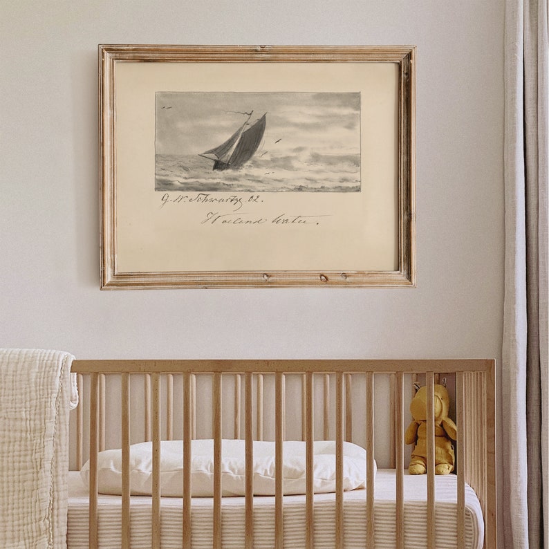 Neutral nautical wall art digital download