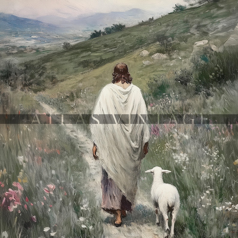 Rustic-style wall art perfect for cottagecore and Christian interiors.