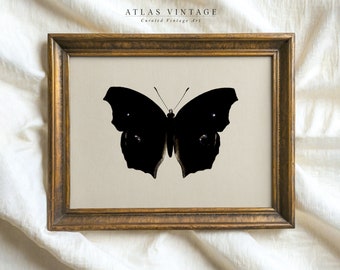 Vintage Butterfly Sketch Print | Dark Academia Gothic Wall Art