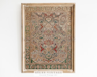 Vintage Persian Rug Print | Antique Textile Art (Digital Download)