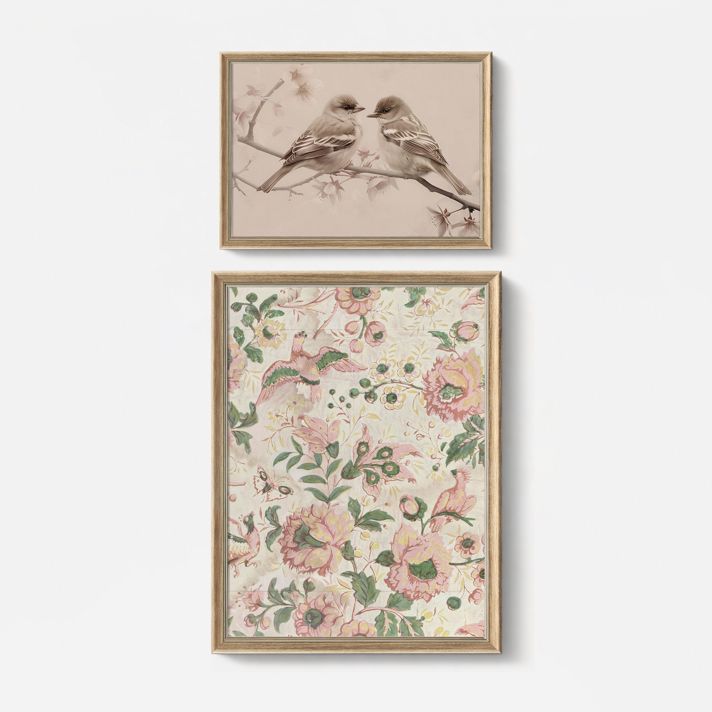 Spring Gallery Wall Set Prints, Vintage Muted Green Neutral Tone Print ...