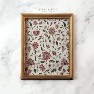 Bohemian-style vintage botanical fabric print for home decor.