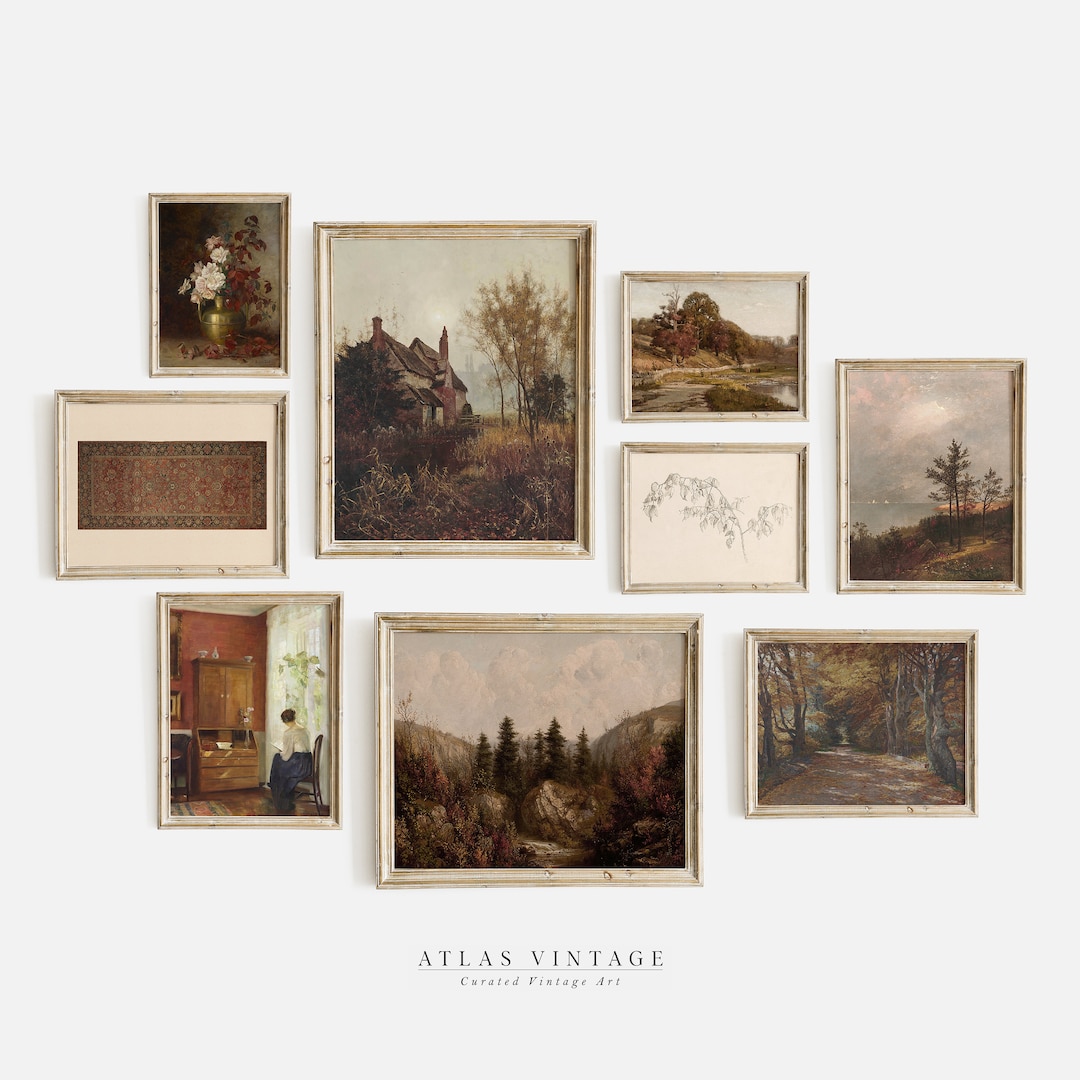 Vintage Fall Gallery Wall Prints | Antique Autumn Prints | Warm Tone ...