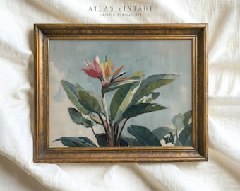 Bird of Paradise Watercolor Print, Vintage Botanical Art (Digital Download)