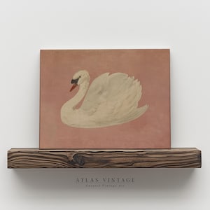 Cottagecore wall art featuring a graceful bird in soft pastels.