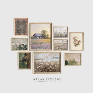 Vintage French Country Gallery Wall Set, Cottagecore Art (Digital Download)