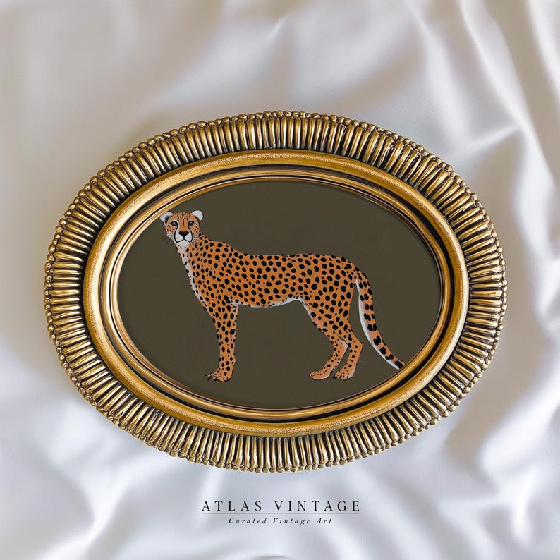 Digital download of boho wildlife artwork featuring a cheetah.