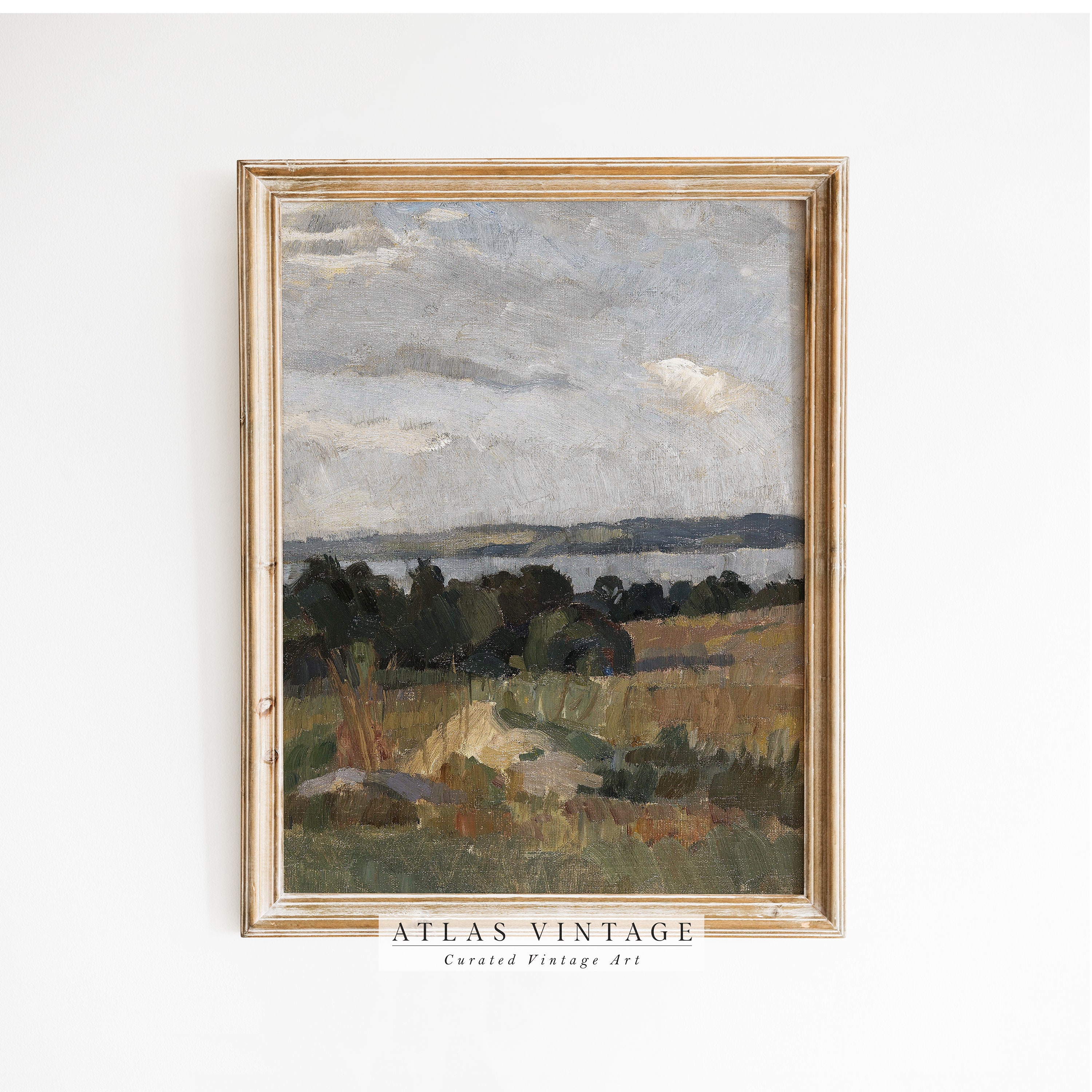 Printable Summer Landscape Painting, Vintage Coastal Print, Rustic ...
