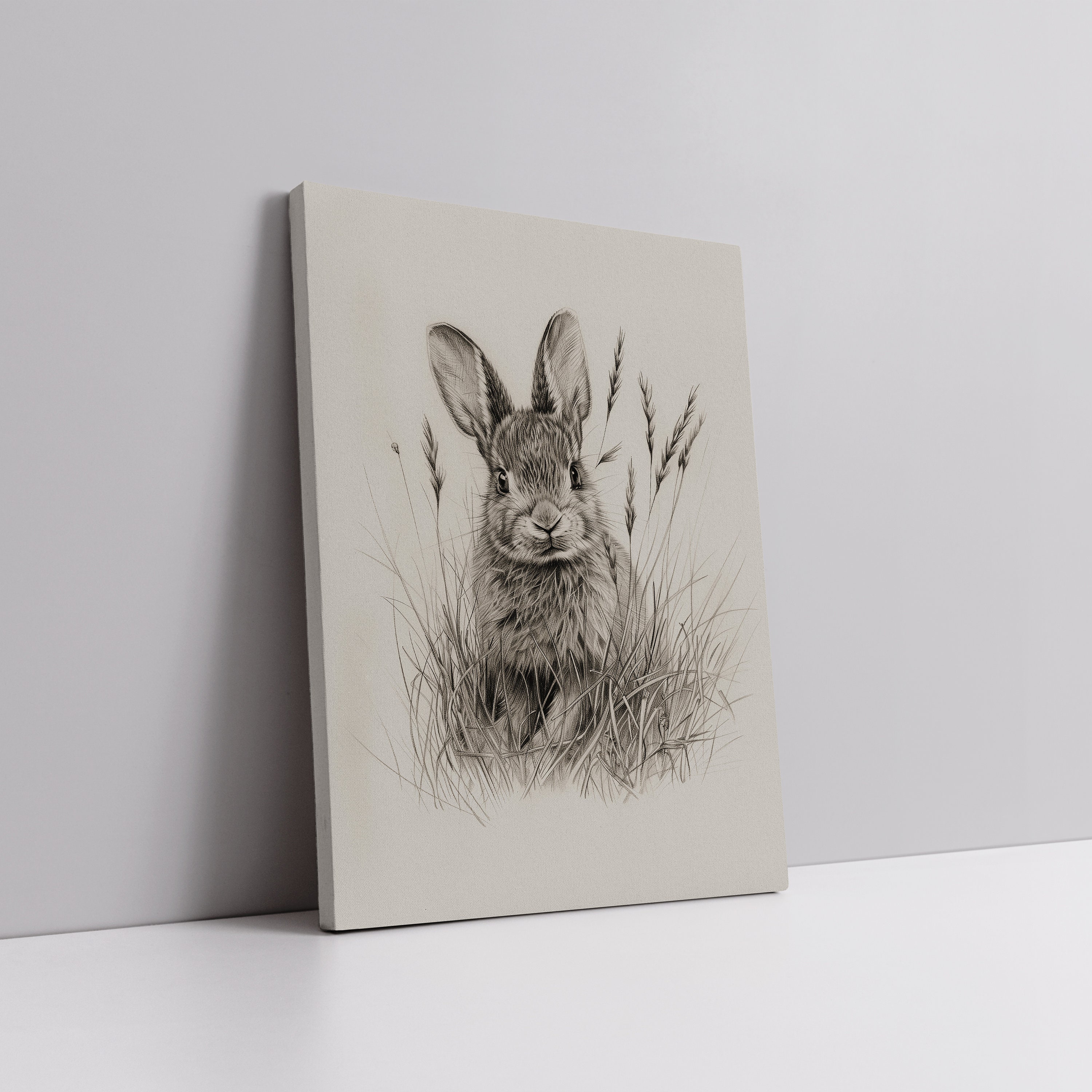 Vintage Easter Bunny Print, Country Farmhouse Printable Wall Art