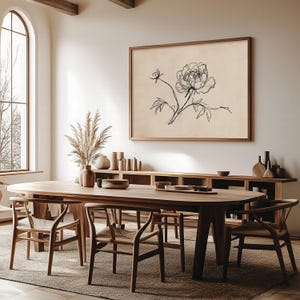 Modern monochrome flower artwork for stylish interiors