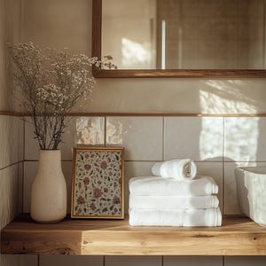 Bohemian-style vintage botanical fabric print for home decor.