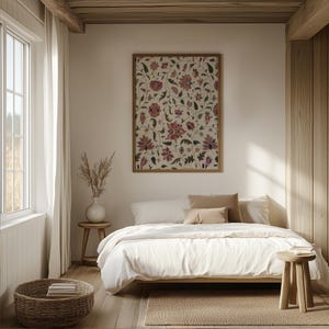 Antique-style Indian fabric print with ornate detailing.