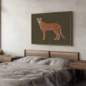 Digital download of boho wildlife artwork featuring a cheetah.