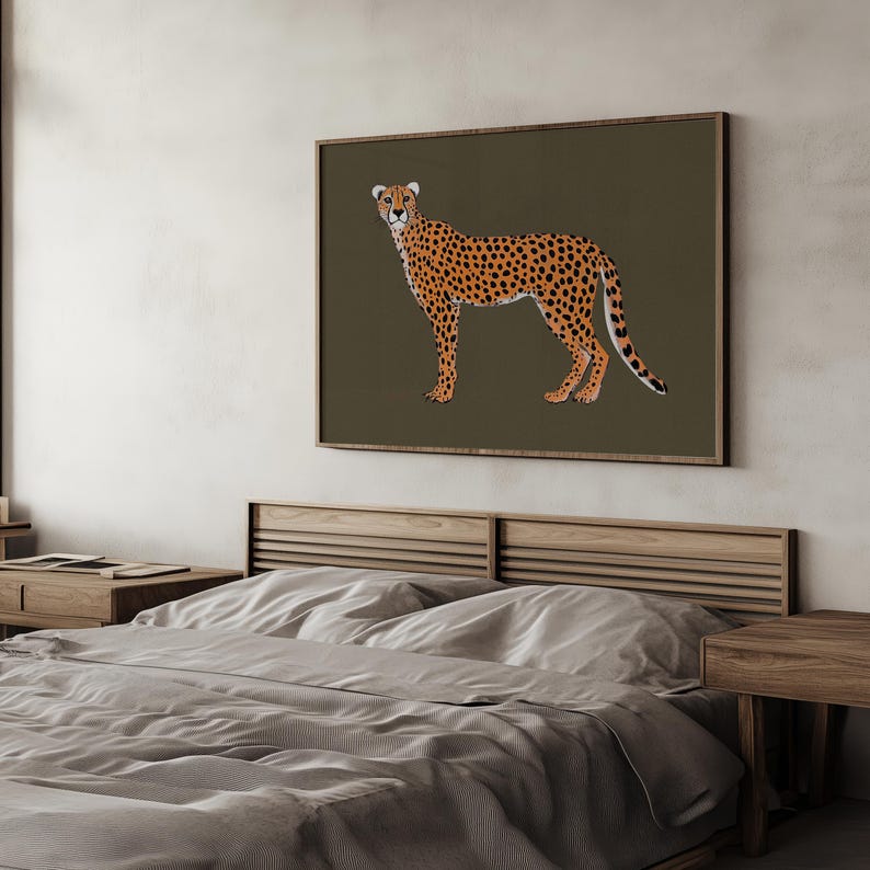Digital download of boho wildlife artwork featuring a cheetah.