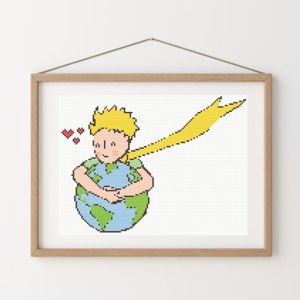 The little prince cross stitch pattern pdf, Kids room wall art, Literary cross stitch Nursery cross stitch, Little Prince embroidery pattern