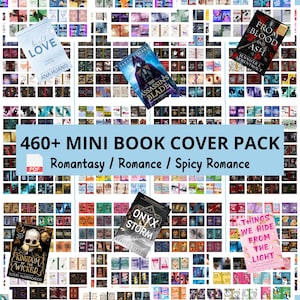 471 Mini Book Covers, Romance, Fantasy, Dark Romance Tiny Books! Miniature Book Cover Printable PDF for Book Nook Bookshelves, DollHouse