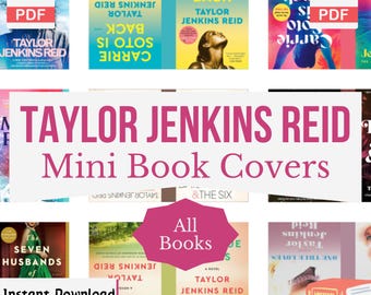 Taylor Jenkins Reid Miniature Book Covers, DIY Anxiety Bookshelf, Printable Mini Book Covers, Tiny Book Covers, Dollhouse, PDF Download