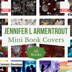 Jennifer L Armentrout Mini Book Covers, Download Tiny book covers, Make Your Mini Books at Home, Miniature Books Template,PDF File Download