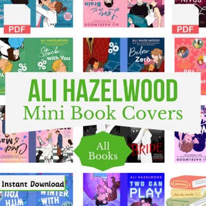 Ali Hazelwood Mini Book Covers, Romantyczne małe książki, Fantastyczna Mini Cover, Szablony miniaturowych książek, PDF Instant Download and Print, Szablony