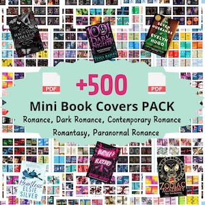 534 Mini Copertine di Libri, Romance, Dark Romance, Romantasy Miniature Books! Copertina di Libro Minuscola PDF Stampabile per Scaffali Book Nook, DollHouse