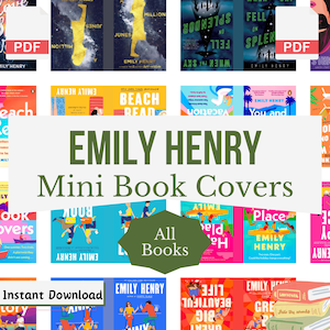 Okładki do książek Emily Henry Mini, Romantyczne małe książki, Fantastyczna okładka Mini, Szablony książek miniaturowych, PDF do natychmiastowego pobrania i wydrukowania, Szablony