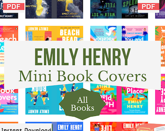 Emily Henry Miniature Book Covers, DIY Anxiety Bookshelf, Printable Mini Book Covers, Tiny Book Covers, Dollhouse, PDF Download