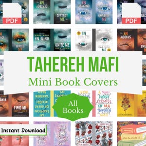 Tahereh Mafi Mini Buchumschläge, kleine romantische druckbare Bücher, romantische Miniatur Buchumschläge, Puppenhaus, printable PDF für Book Nook