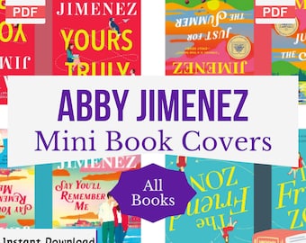 Abby Jimenez Miniature Book Covers, DIY Anxiety Bookshelf, Printable Mini Book Covers, Tiny Book Covers, Dollhouse, PDF Download