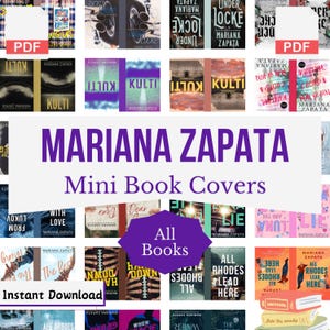 Mariana Zapata Mini Book Covers, Tiny Romantic Printable Books, Romance Miniature Book Covers, DollHouse, Printable PDF for Book Nook