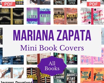 Mariana Zapata Miniature Book Covers, DIY Anxiety Bookshelf, Printable Mini Book Covers, Tiny Book Covers, Dollhouse, PDF Download