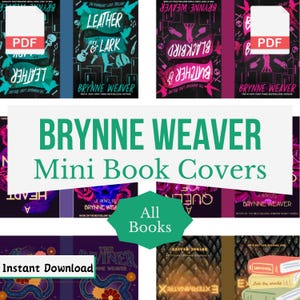 10 Brynne Weaver Mini Book Covers, Download Romance Book Covers, Tiny Book Cover Printable PDF for Book Nook Bookshelves,DollHouse Miniature