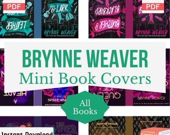 Brynne Weaver Miniature Book Covers, DIY Anxiety Bookshelf, Printable Mini Book Covers, Tiny Book Covers, Dollhouse, PDF Download