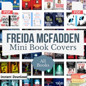 30 okładek na mini książki Freida McFadden Idealne na półkę z książkami o lękach, kącik z książkami lub małe książeczki do domku dla lalek! Stwórz własne mini książki w domu