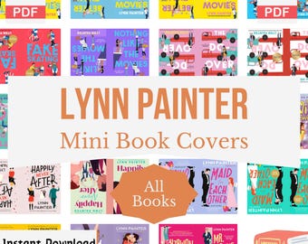 Lynn Painter miniatuur boekomslagen, boekenplank DIY angst, afdrukbare mini boekomslagen, kleine boekomslagen, poppenhuis, pdf-download