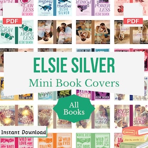 Elsie Silver Mini Book Covers, Tiny Romantic Printable Books, Romance Miniature Book Covers, DollHouse, Printable PDF for Book Nook