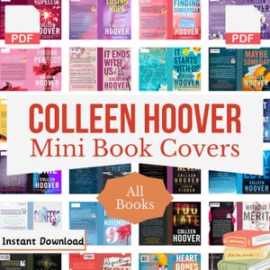 Colleen Hoover Romance Mini Book Covers, Young Adult Miniature Book Cover Templates for anxiety bookshelf, Instant Download PDF, Diy Books