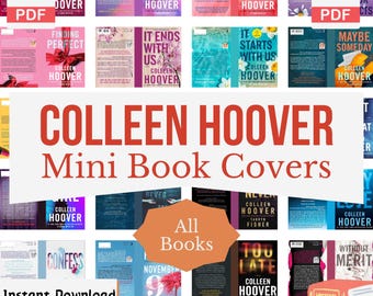 Colleen Hoover Miniature Book Covers, DIY Anxiety Bookshelf, Printable Mini Book Covers, Tiny Book Covers, Dollhouse, PDF Download