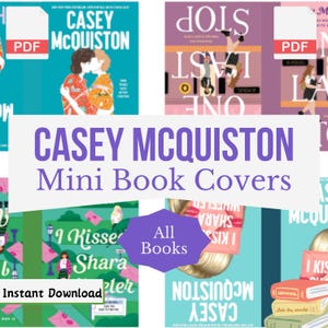 Casey Mcquiston Mini Book Covers, Romance Miniature Printable Books, Romance Tiny Book Covers, DollHouse, Printable PDF for Book Nook