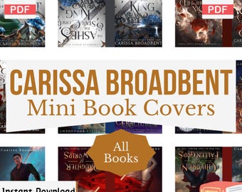 Carissa Broadbent Miniature Book Covers, DIY Anxiety Bookshelf, Printable Mini Book Covers, Tiny Book Covers, Dollhouse, PDF Download