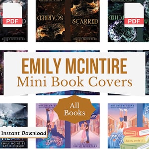 Emily Mcintire Mini Book Covers, Tiny Romantic Printable Books, Romance Miniature Book Covers, DollHouse, Printable PDF for Book Nook