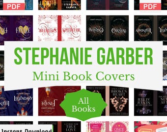 Stephanie Garber miniatuur boekomslagen, boekenplank DIY angst, afdrukbare mini boekomslagen, kleine boekomslagen, poppenhuis, pdf-download