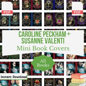 Caroline Peckham Mini Book Covers, Susanne Valenti Miniature Books, RomanceTiny Book Covers, DollHouse, Printable PDF for Book Nook