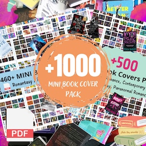 1005 Mini Buchhüllen, Romanze, Dark Romance, Romantasy Miniaturbücher! Winzige Buchhülle, DollHouse, Printable PDF für Book Nook Bücherregale