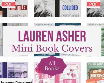 Couvertures de livres miniatures Lauren Asher, étagère DIY Anxiety, couvertures de mini-livres imprimables, petites couvertures de livres, maison de poupée, téléchargement PDF