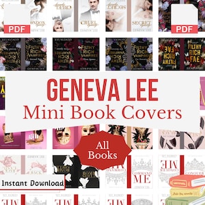 Genf Lee Mini Buch Cover, romantische kleine Bücher, Fantasy Mini Cover, Miniaturbücher Vorlage, PDF Instant Download und Druck, Vorlagen